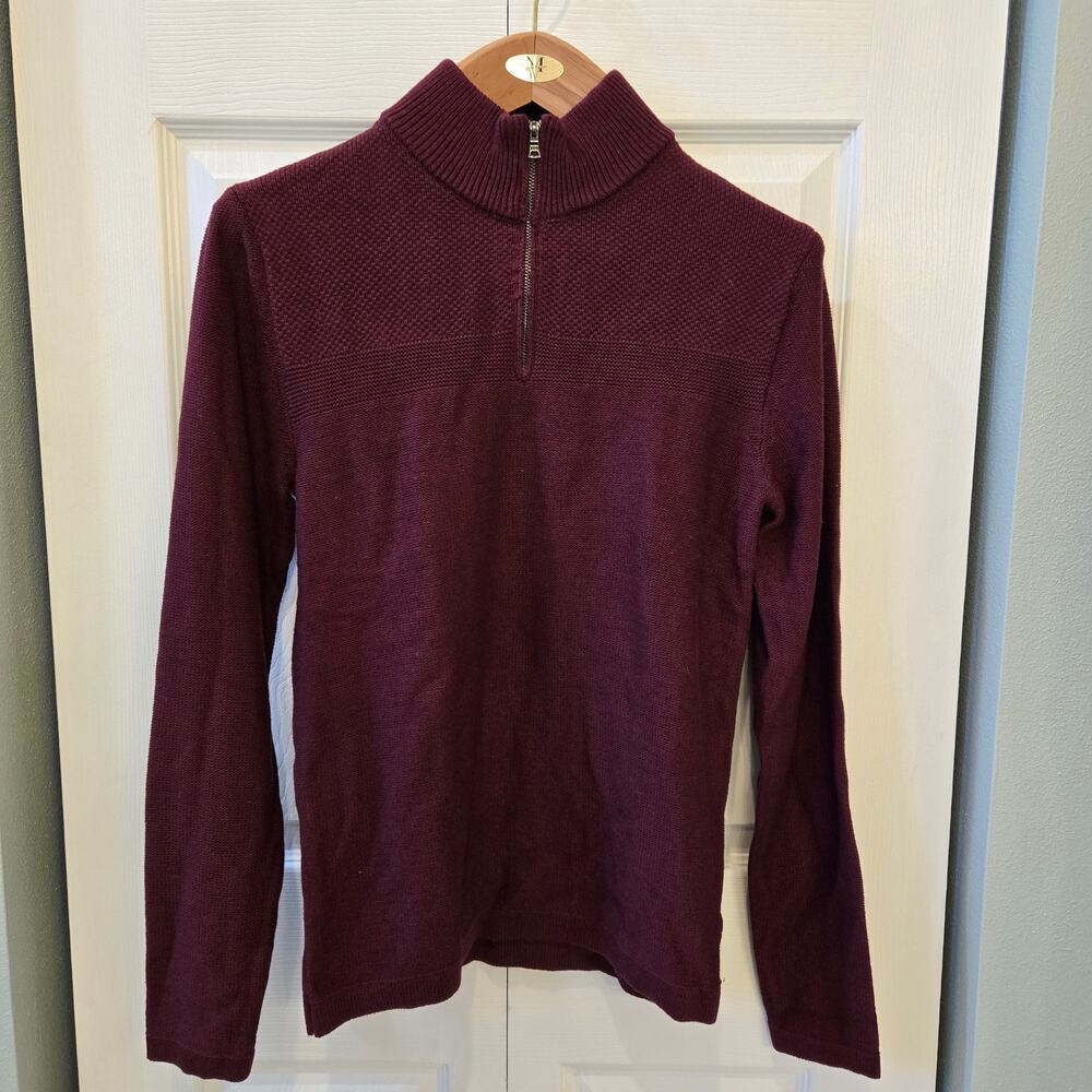 Men's Burgundy Half-Zip Sweater